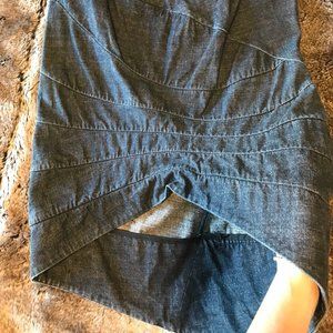 threeASFOUR Asymmetrical Futuristic Denim Skirt